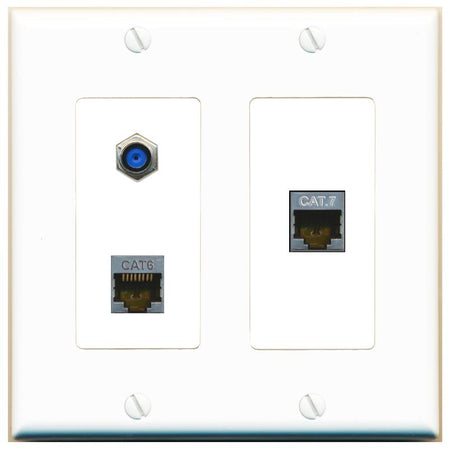 CAT6-SHIELDED CAT7 F81 Wall Plate [White]