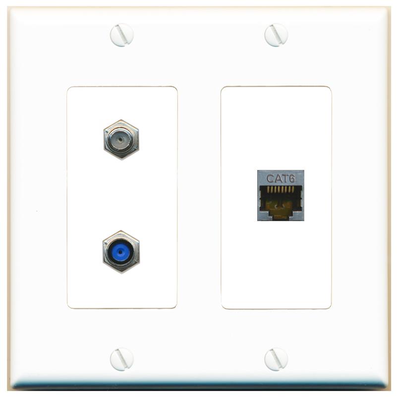 CAT6-SHIELDED COAX F81 Wall Plate [White]