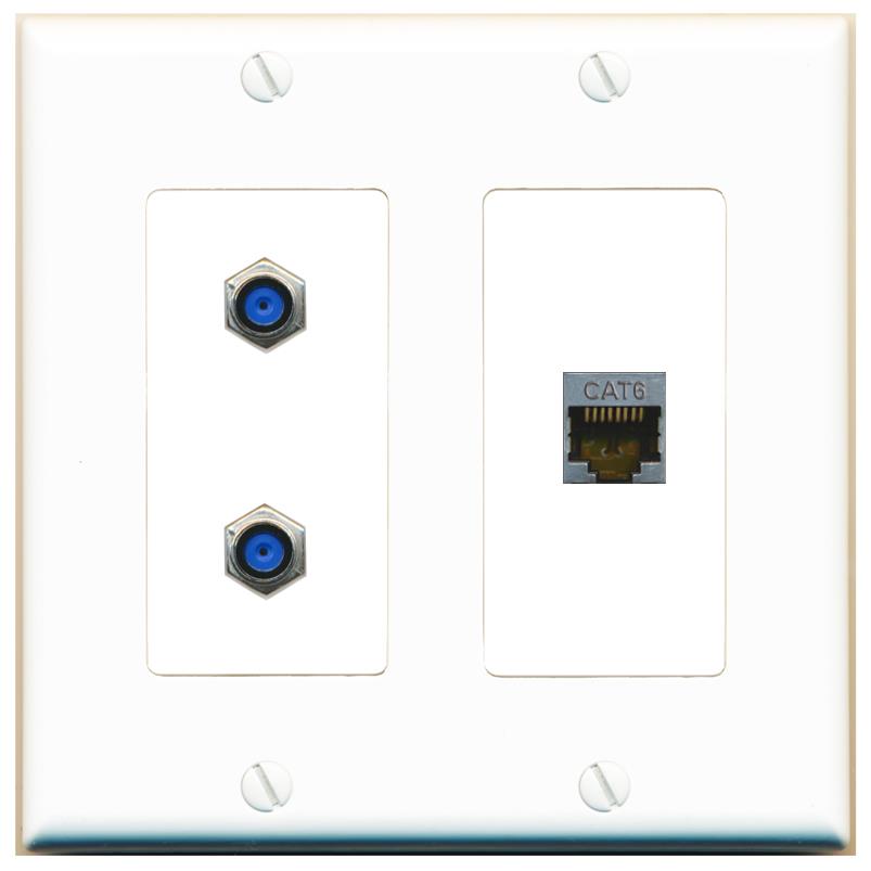 CAT6-SHIELDED 2 F81 Wall Plate [White]