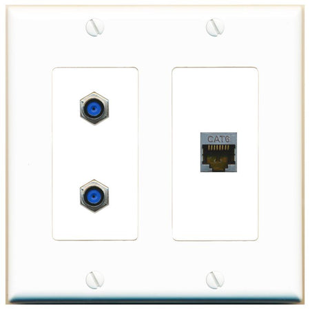 CAT6-SHIELDED 2 F81 Wall Plate [White]