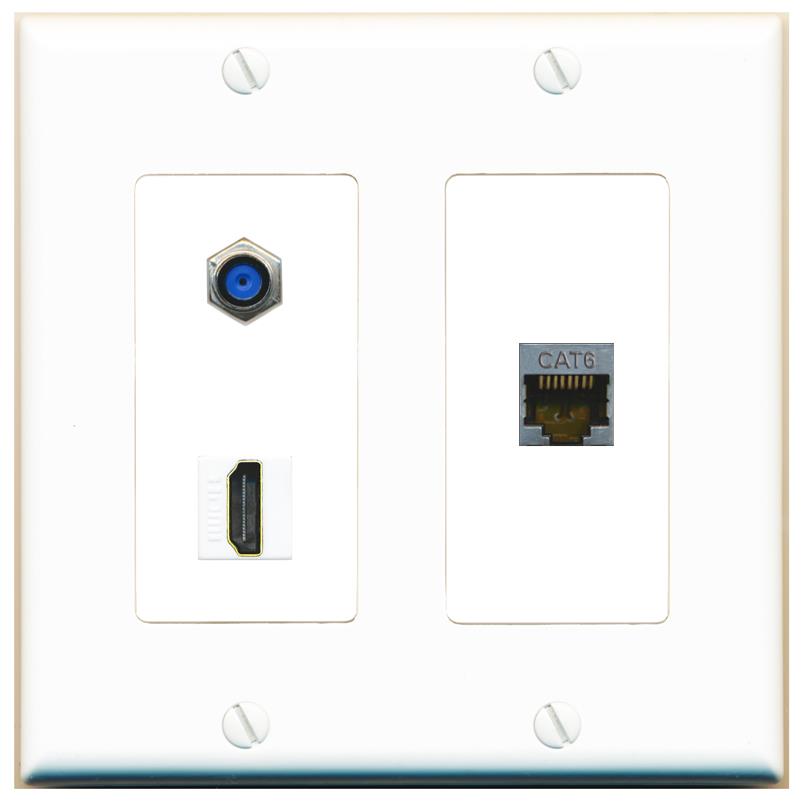 CAT6-SHIELDED F81 HDMI Wall Plate [White]