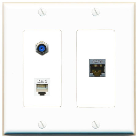 CAT6-SHIELDED F81 PHONE Wall Plate [White]