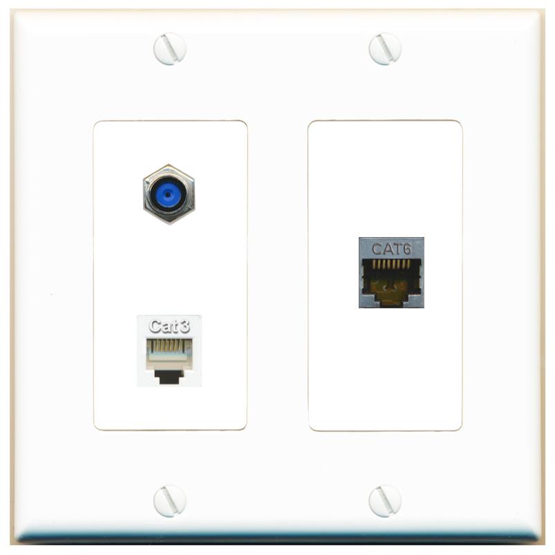 CAT6-SHIELDED F81 PHONE Wall Plate [White]