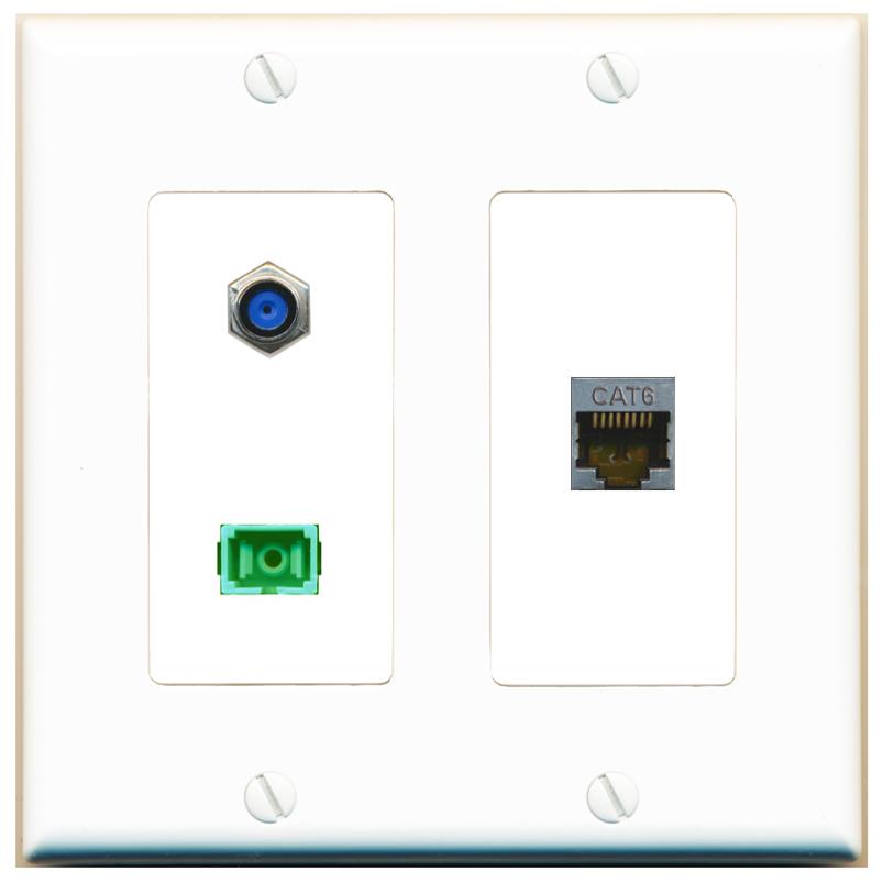 CAT6-SHIELDED F81 SC-APC-SX Wall Plate [White]