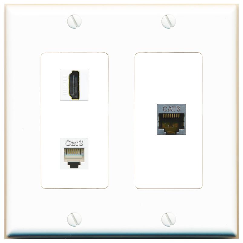 CAT6-SHIELDED HDMI PHONE Wall Plate [White]