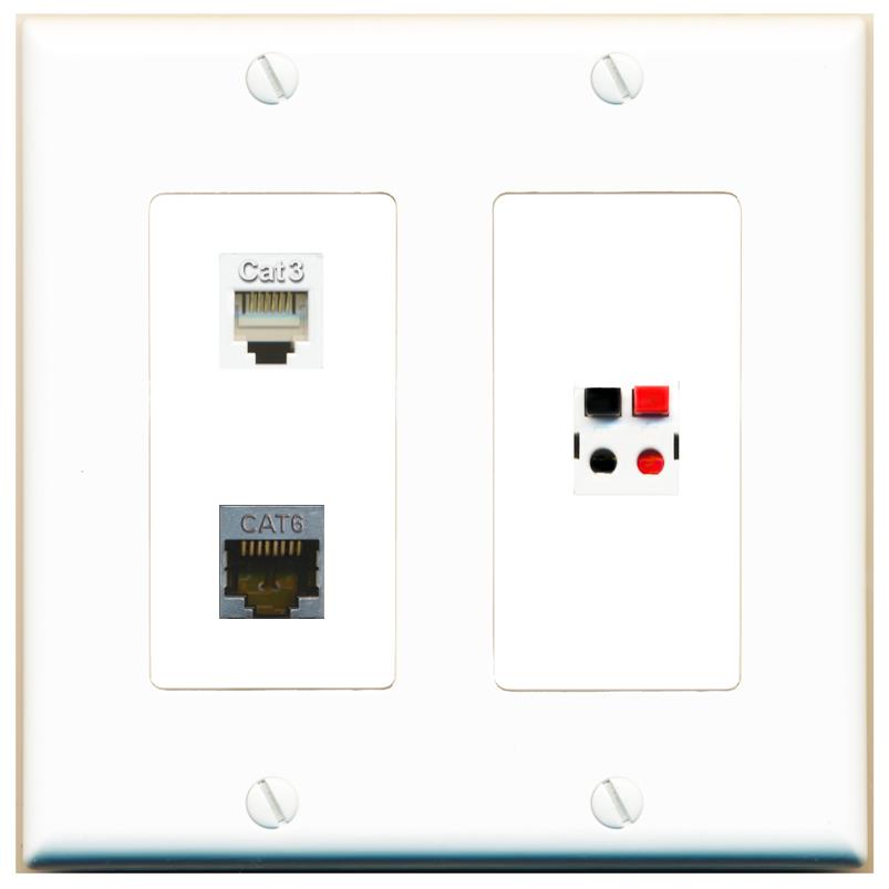 CAT6-SHIELDED PHONE SPEAKER Wall Plate [White]