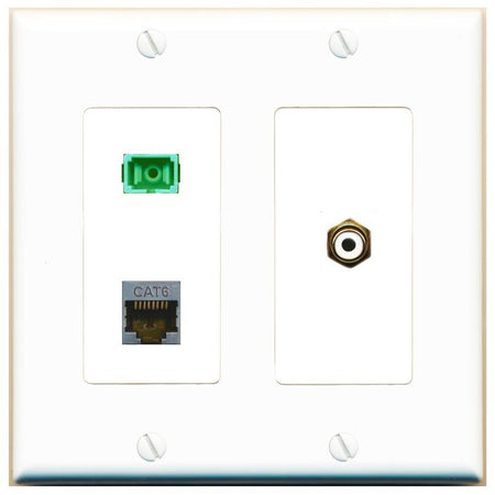 CAT6-SHIELDED RCA-WHITE SC-APC-SX Wall Plate [White]