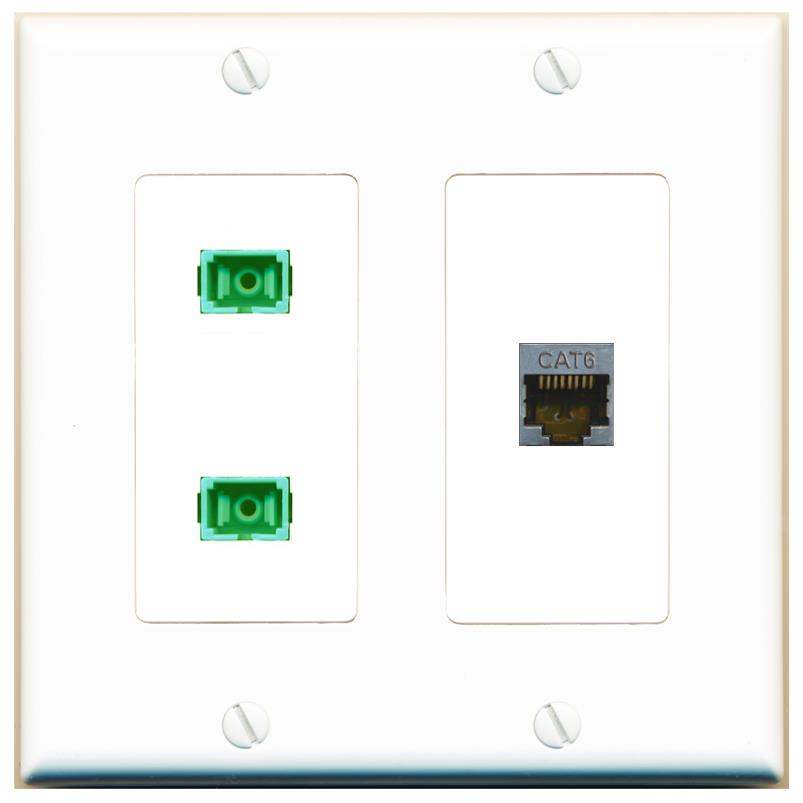 CAT6-SHIELDED 2 SC-APC-SX Wall Plate [White]