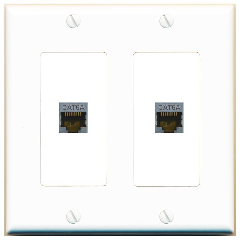 2 CAT6A Wall Plate [White]