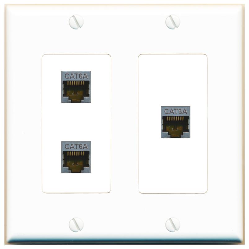 3 CAT6A Wall Plate [White]