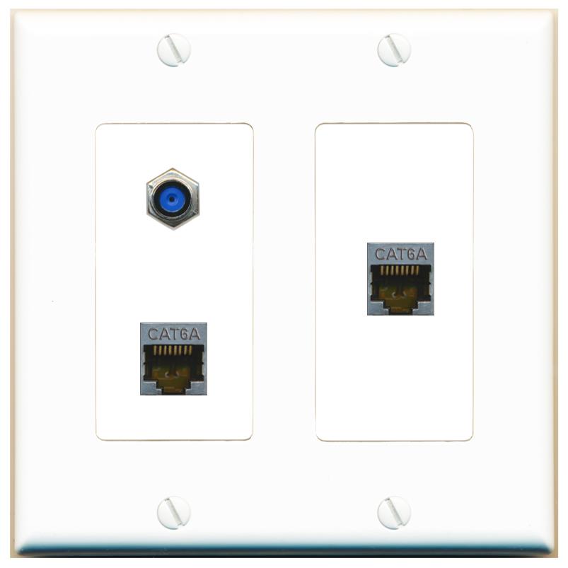 2 CAT6A F81 Wall Plate [White]