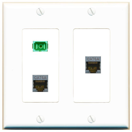 2 CAT6A SC-APC-SX Wall Plate [White]