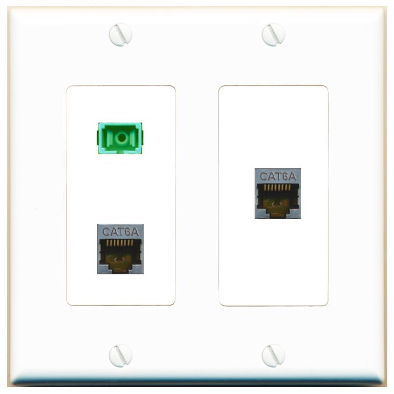 2 CAT6A SC-APC-SX Wall Plate [White]