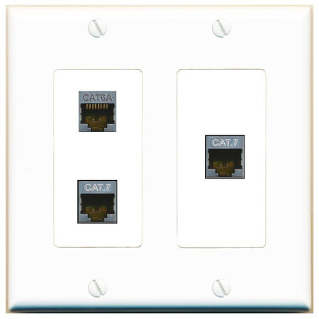 CAT6A 2 CAT7 Wall Plate [White]