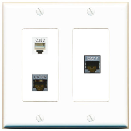 CAT6A CAT7 PHONE Wall Plate [White]