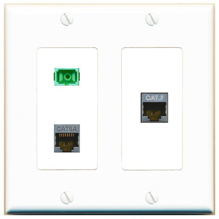 CAT6A CAT7 SC-APC-SX Wall Plate [White]