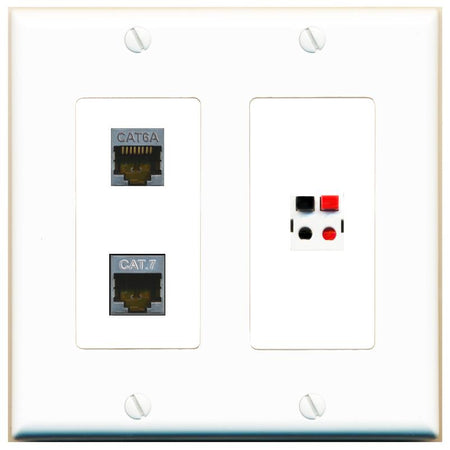 CAT6A CAT7 SPEAKER Wall Plate [White]