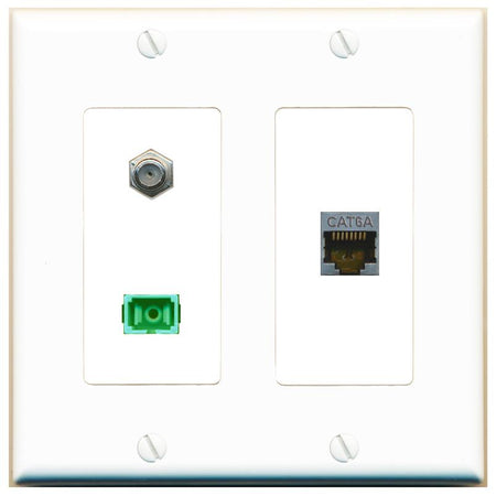 CAT6A COAX SC-APC-SX Wall Plate [White]