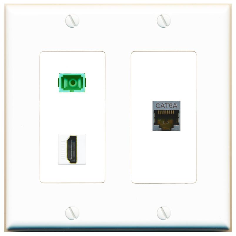 CAT6A HDMI SC-APC-SX Wall Plate [White]