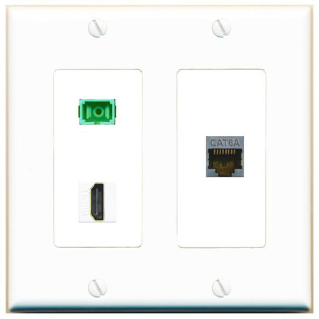 CAT6A HDMI SC-APC-SX Wall Plate [White]