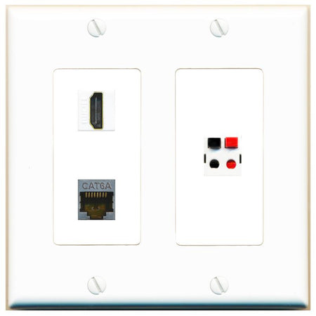 CAT6A HDMI SPEAKER Wall Plate [White]