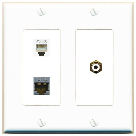 CAT6A PHONE RCA-WHITE Wall Plate [White]