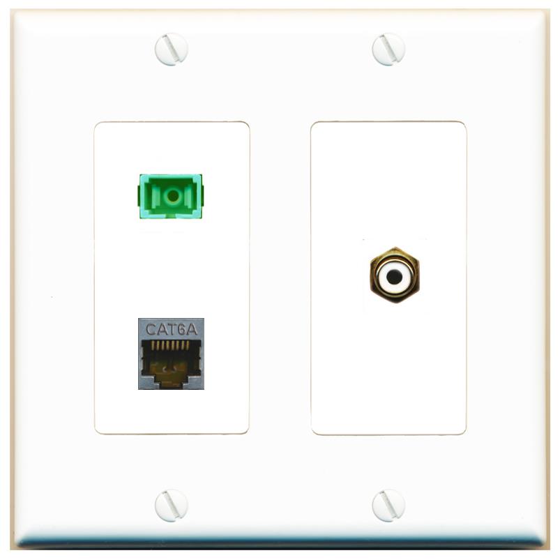 CAT6A RCA-WHITE SC-APC-SX Wall Plate [White]