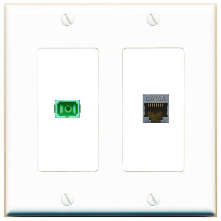 CAT6A SC-APC-SX Wall Plate [White]