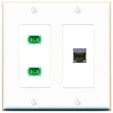 CAT6A 2 SC-APC-SX Wall Plate [White]