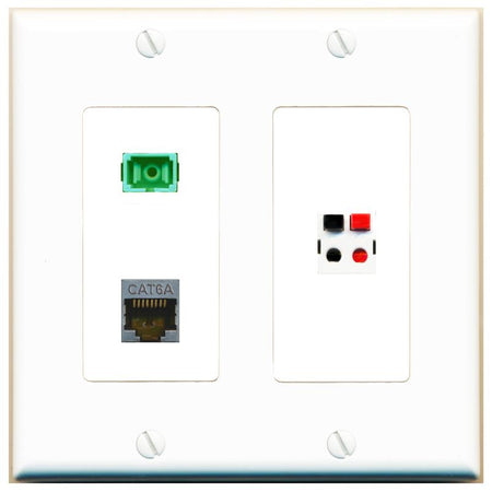 CAT6A SC-APC-SX SPEAKER Wall Plate [White]