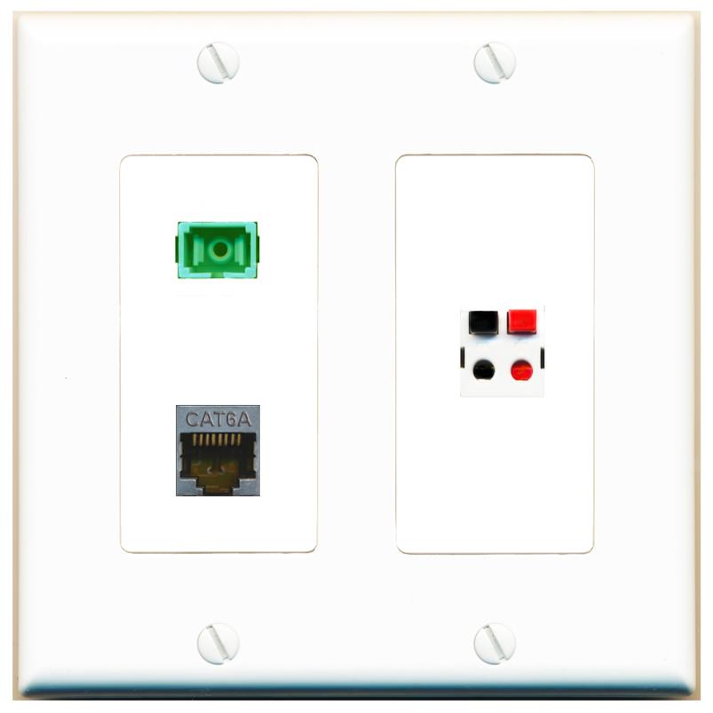 CAT6A SC-APC-SX SPEAKER Wall Plate [White]