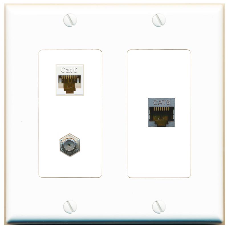 CAT6 CAT6-SHIELDED COAX Wall Plate [White]
