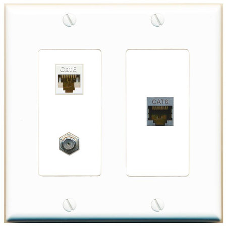 CAT6 CAT6-SHIELDED COAX Wall Plate [White]