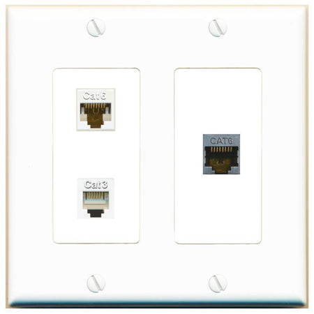 CAT6 CAT6-SHIELDED PHONE Wall Plate [White]