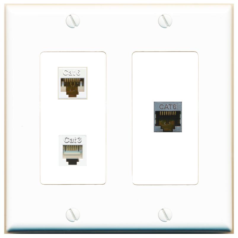 CAT6 CAT6-SHIELDED PHONE Wall Plate [White]