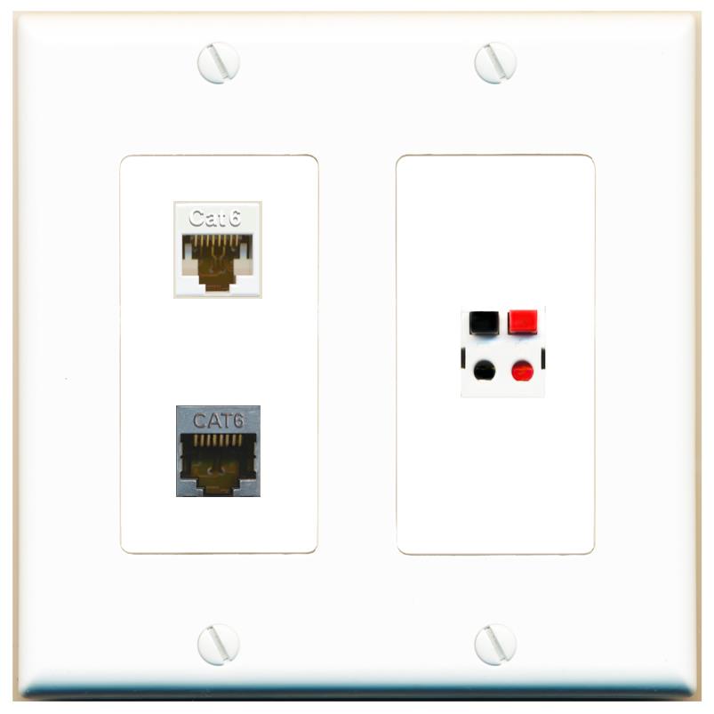 CAT6 CAT6-SHIELDED SPEAKER Wall Plate [White]