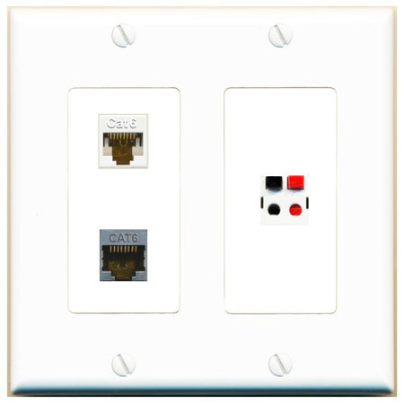 CAT6 CAT6-SHIELDED SPEAKER Wall Plate [White]