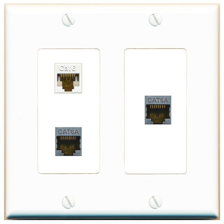 CAT6 2 CAT6A Wall Plate [White]
