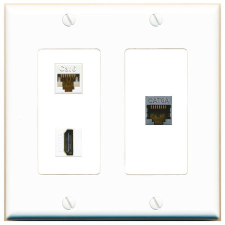 CAT6 CAT6A HDMI Wall Plate [White]