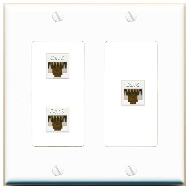 3 CAT6 Wall Plate [White]