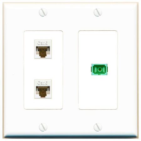 2 CAT6 SC-APC-SX Wall Plate [White]