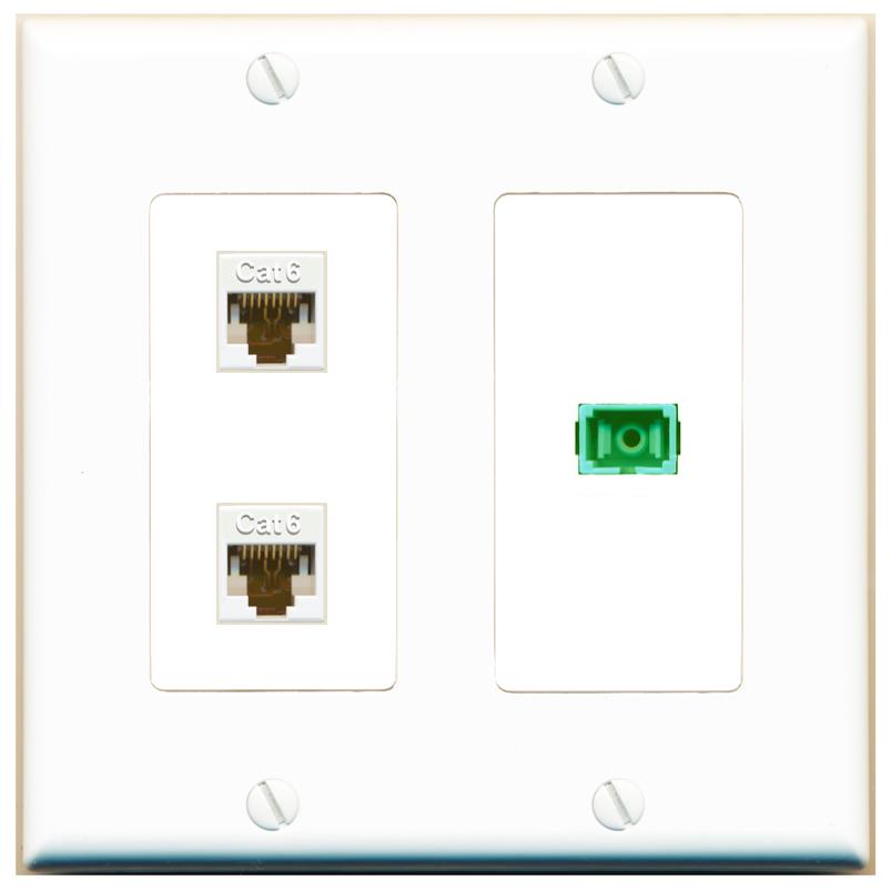 2 CAT6 SC-APC-SX Wall Plate [White]