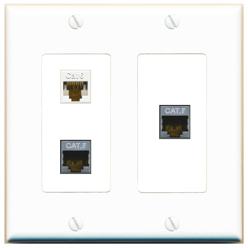 CAT6 2 CAT7 Wall Plate [White]