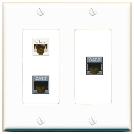 CAT6 2 CAT7 Wall Plate [White]