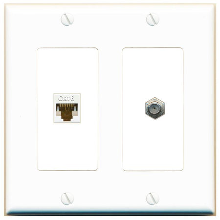 CAT6 COAX Wall Plate [White]