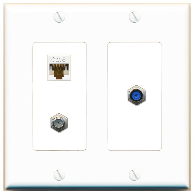 CAT6 COAX F81 Wall Plate [White]