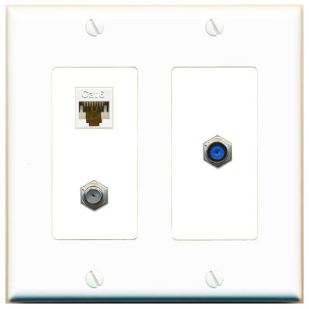 CAT6 COAX F81 Wall Plate [White]