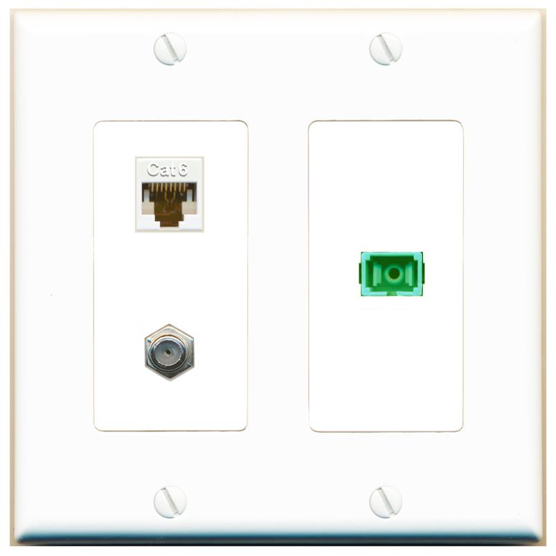 CAT6 COAX SC-APC-SX Wall Plate [White]