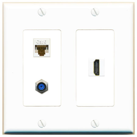 CAT6 F81 HDMI Wall Plate [White]