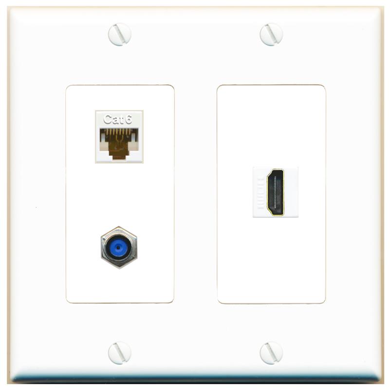 CAT6 F81 HDMI Wall Plate [White]